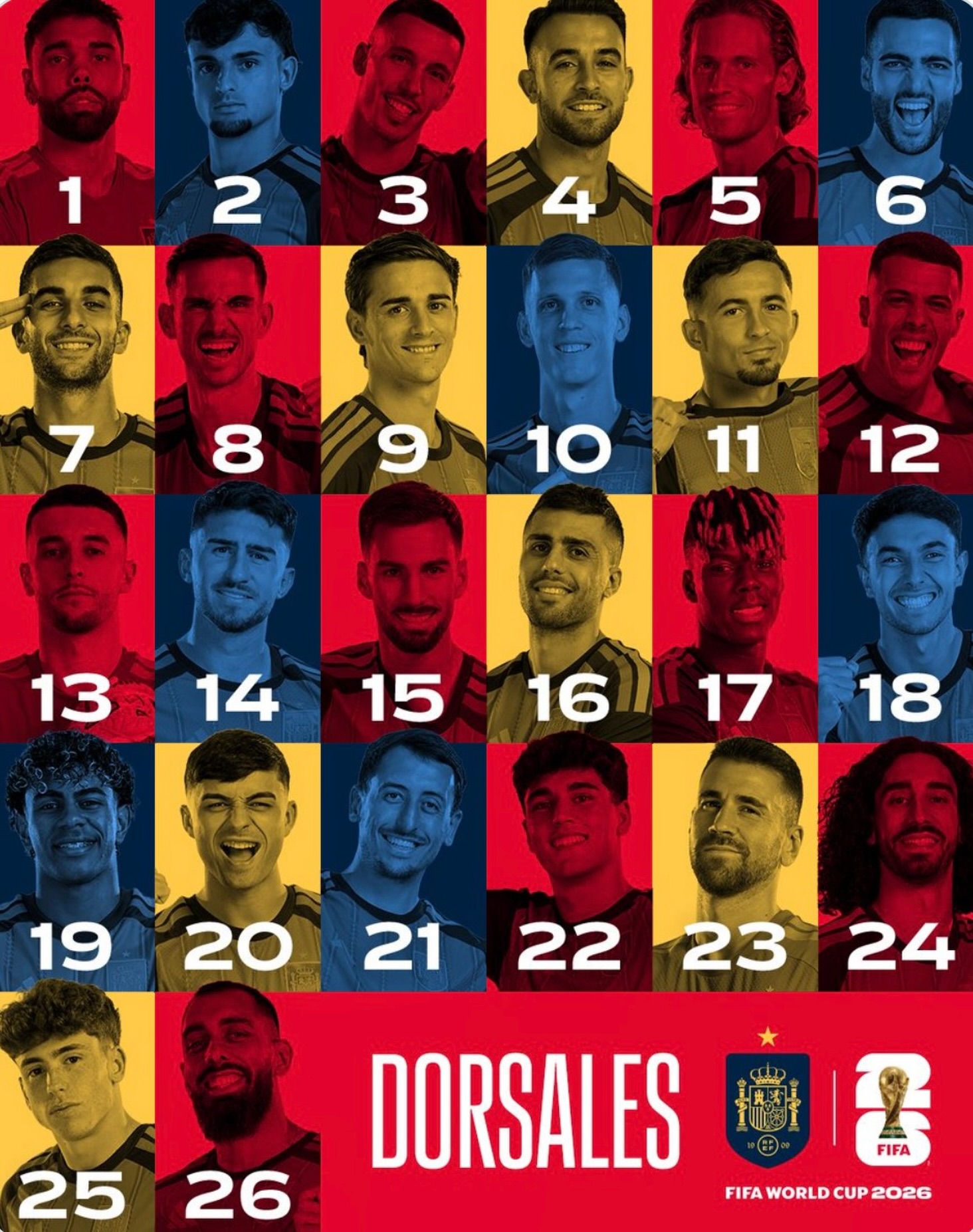 Los dorsales de la @sefutbol para el @fifaworldcup 🤩🇪🇸