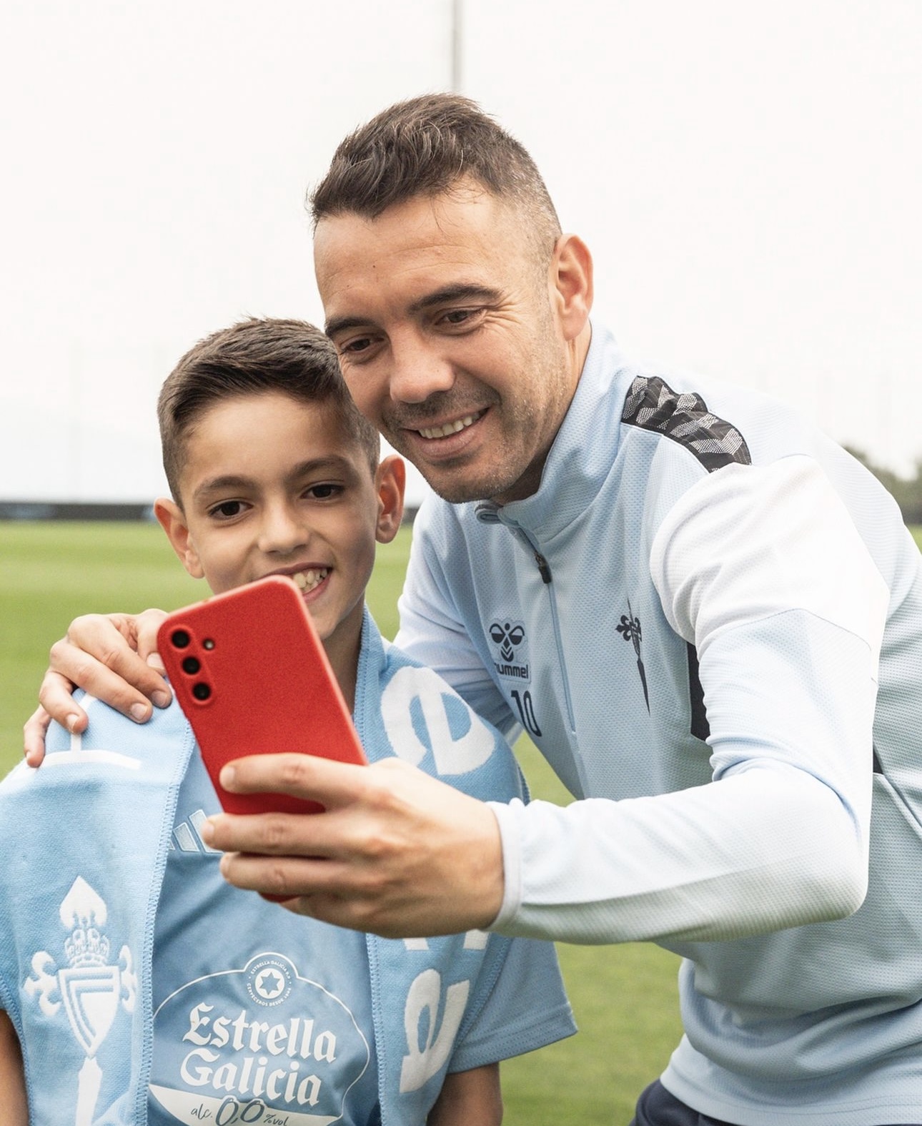 El RC Celta de Vigo ha recibido una emotiva visita en el entrenamiento de hoy.