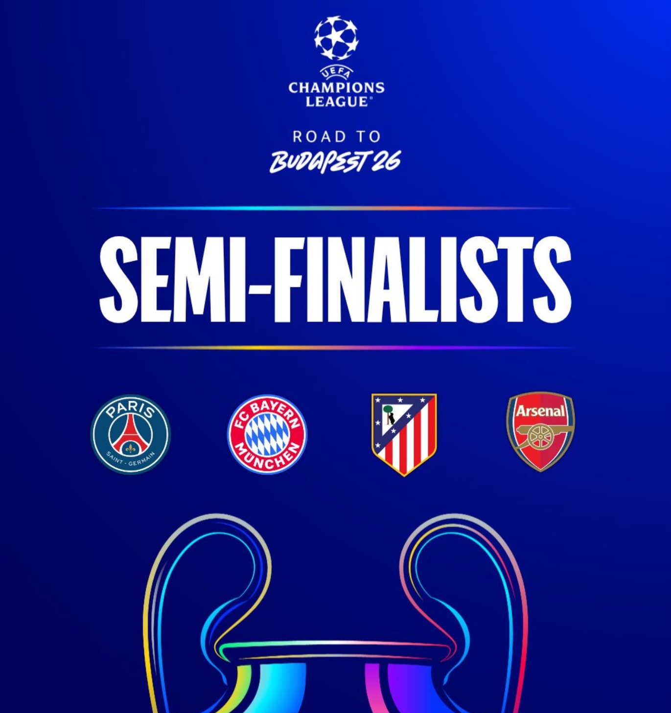 ROAD TO BUDAPEST 2026 @championsleague 
@fcbarcelona y @realmadrid CAEN ELIMINADOS en cuartos de final .