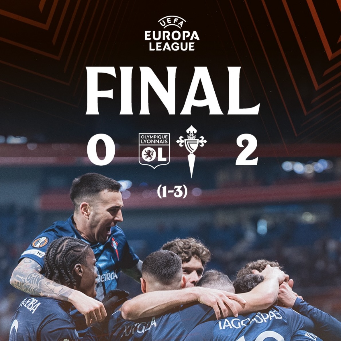 Victoria y a cuartos de final de la @europaleague (0-2)
¡ Sois espectaculares @rccelta !