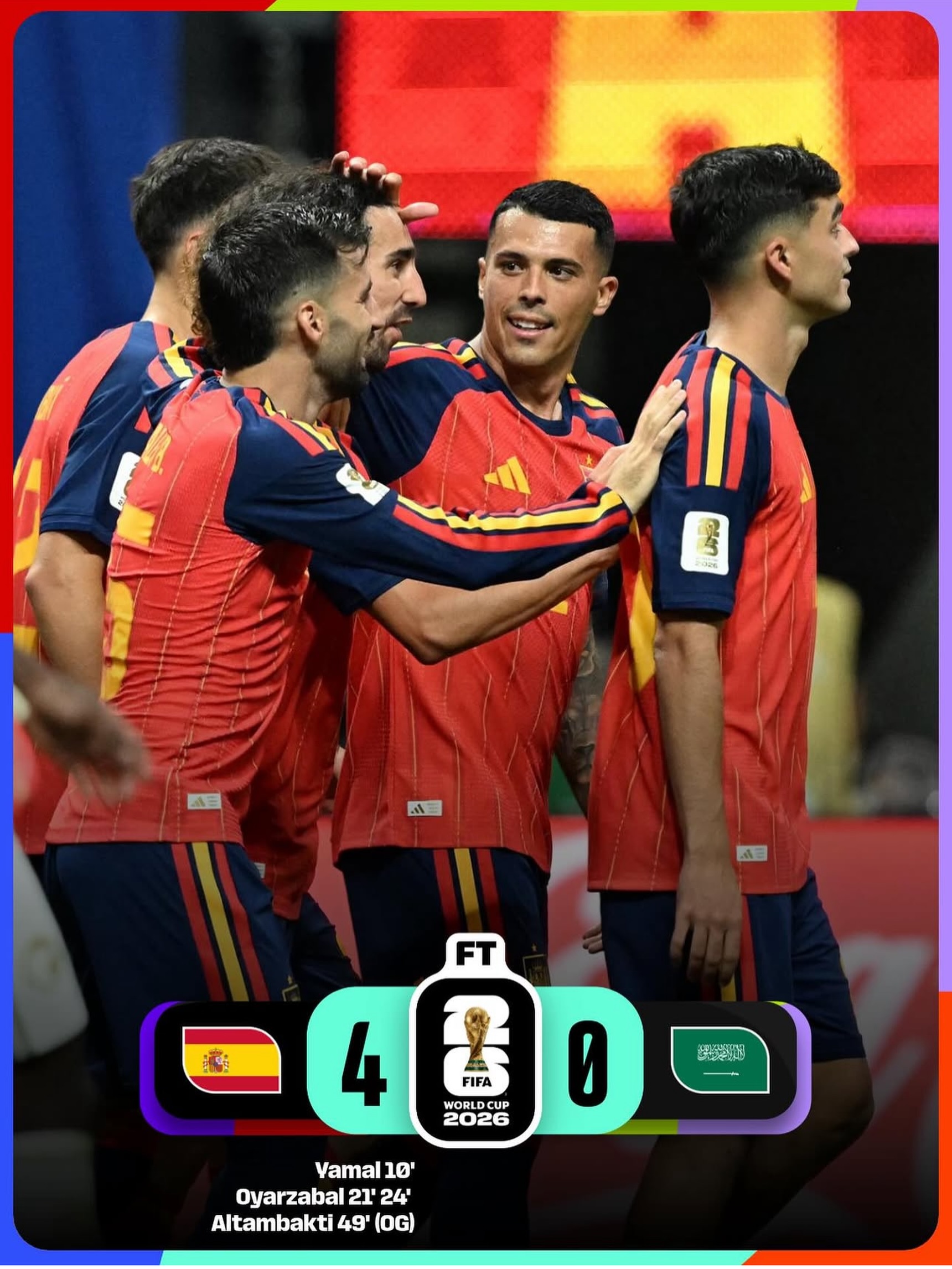 España golea a Arabia Saudí (4-0)
@mikel10oyar MVP del encuentro 👏🏼