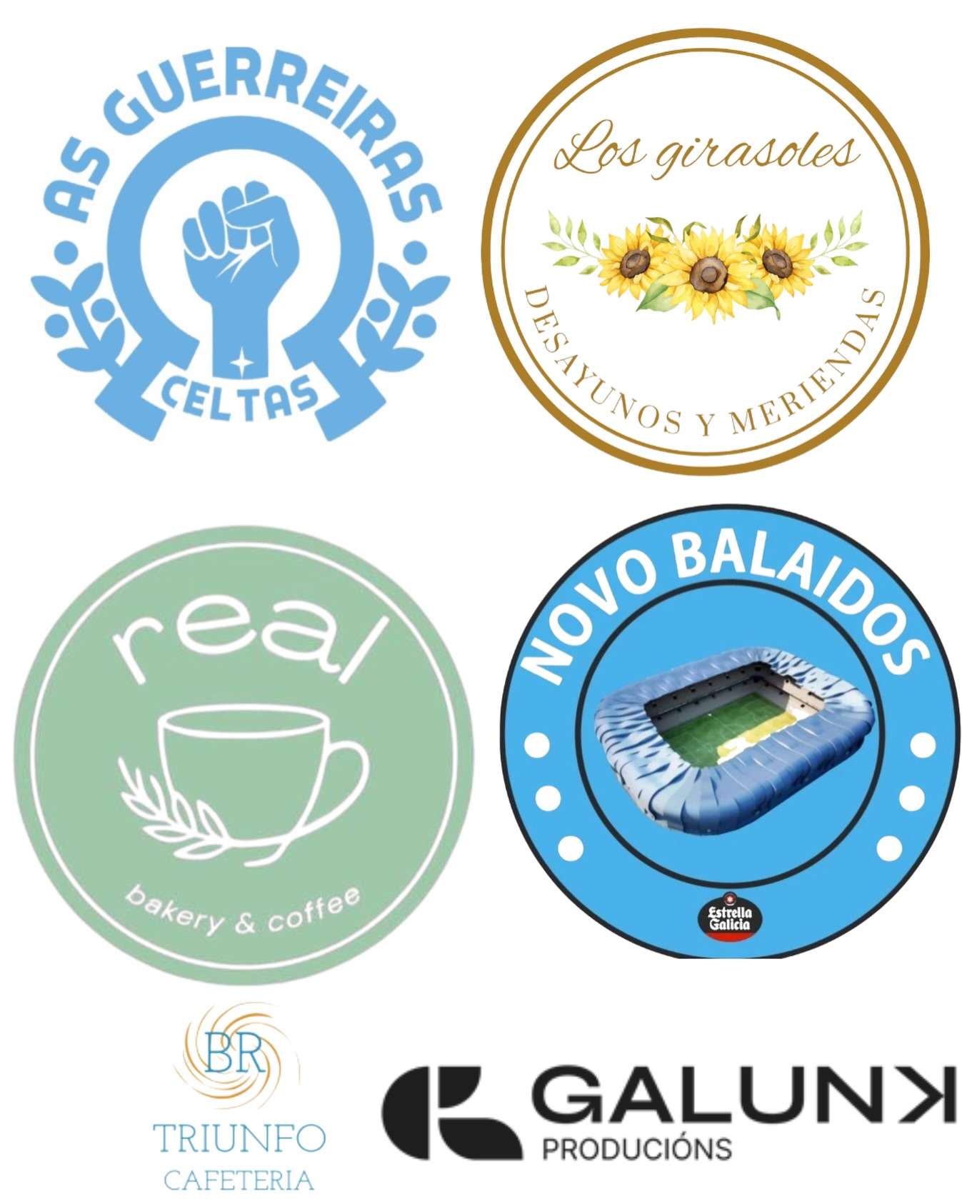 Muy pronto os anunciaremos el proyecto en el que estamos trabajando duro 💪🏽⚽️, pero antes de nada queremos dar las gracias a los sponsor que lo van a hacer posible , gracias @asguerreirasceltas , @losgirasoles.vigo , @novobalaidos , @realbakerycoffee , @galunkproducions y Triunfo Cafeteria .
Se vienen muchas sorpresas y novedades y estamos felices de estar acompañados de personas que valen su peso en oro.