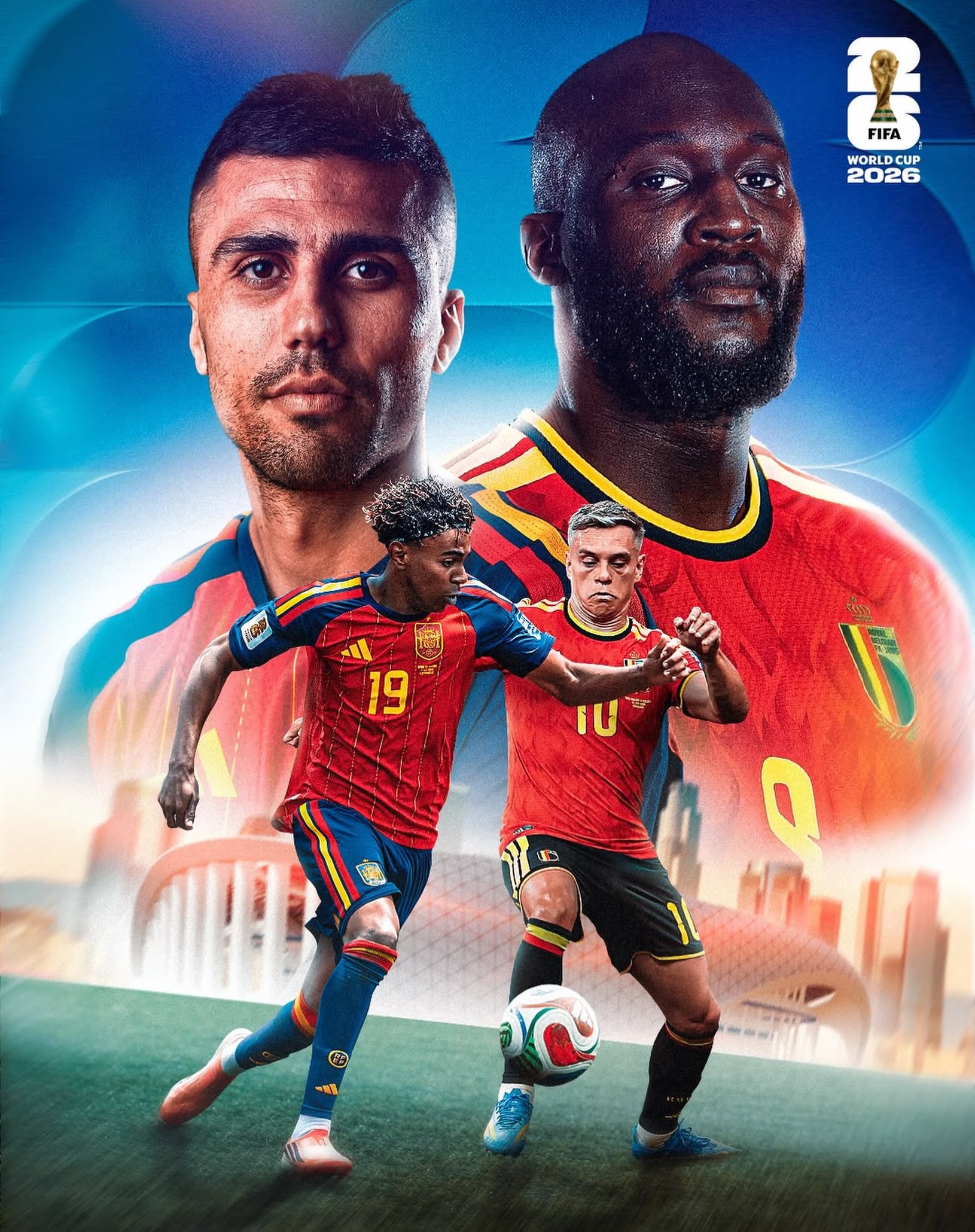 Menos de 3 horas para que arranque el encuentro de cuartos de final de la @fifaworldcup entre España y Bélgica .¡ Vamos España !🇪🇸🇪🇸