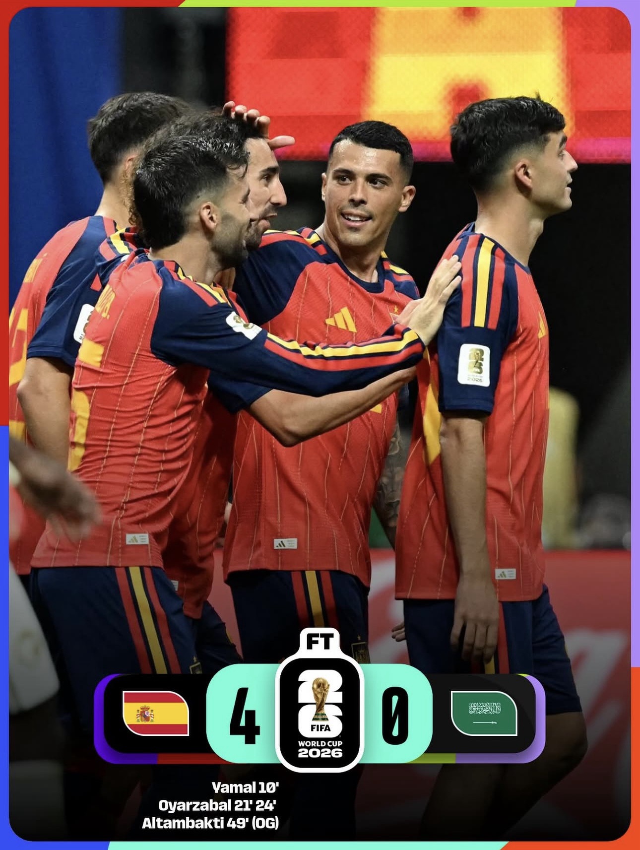 España recupera el pulso y arrolla a Arabia Saudí (4-0)