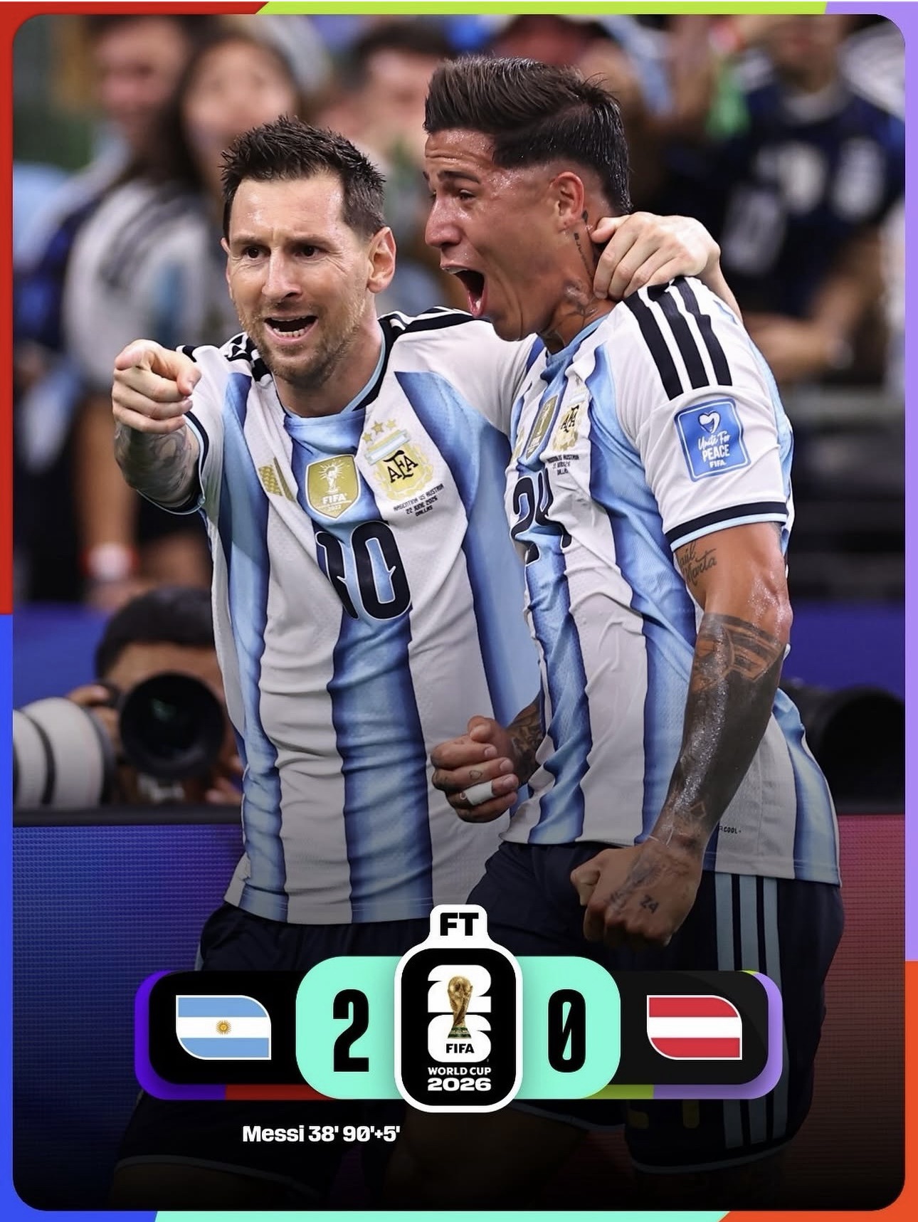 Messi guía a Argentina con un doblete y acerca a la Albiceleste a los octavos