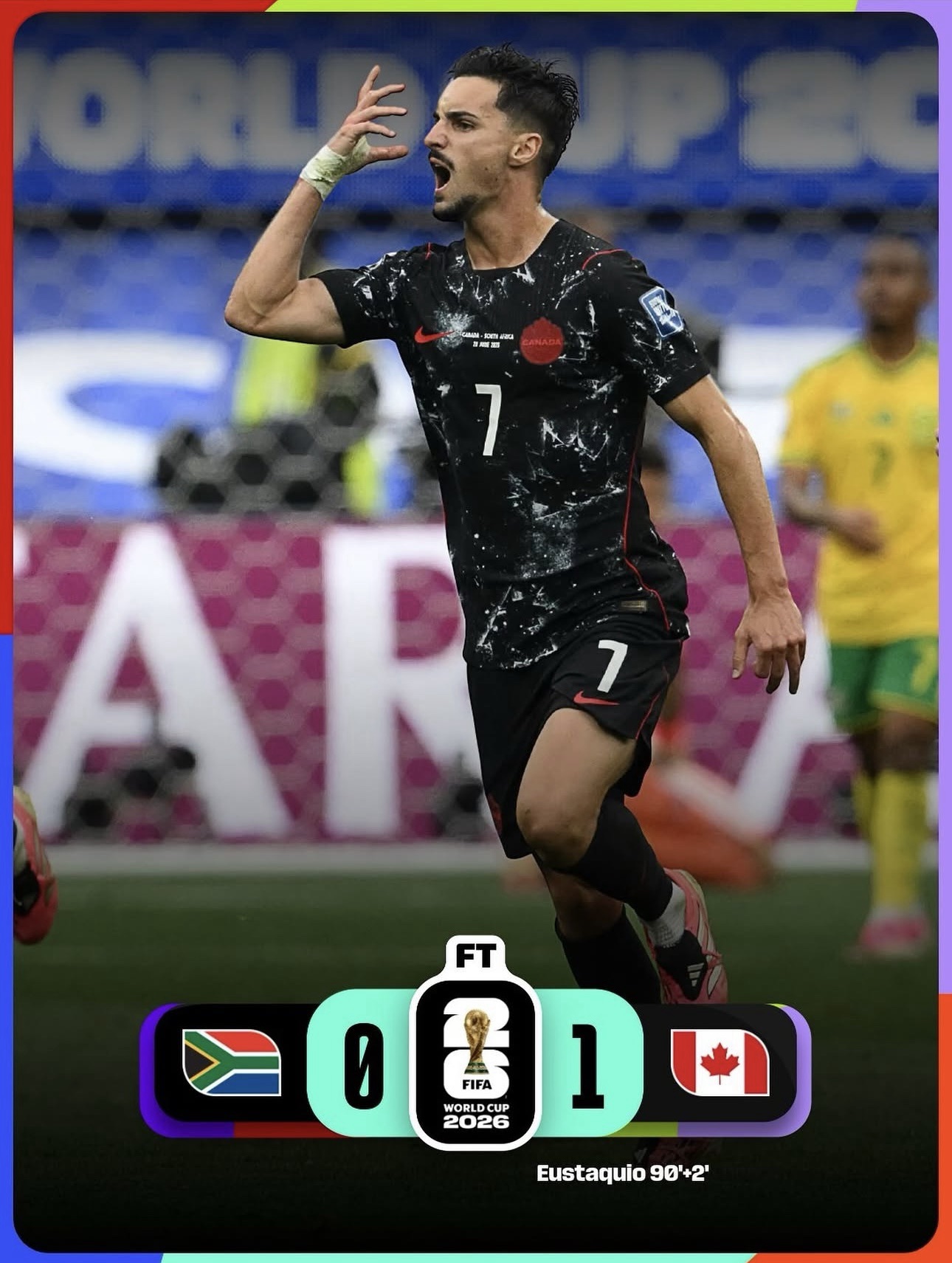 Sudáfrica 0-1 Canadá: Eustáquio mete a los anfitriones en octavos con un gol agónico