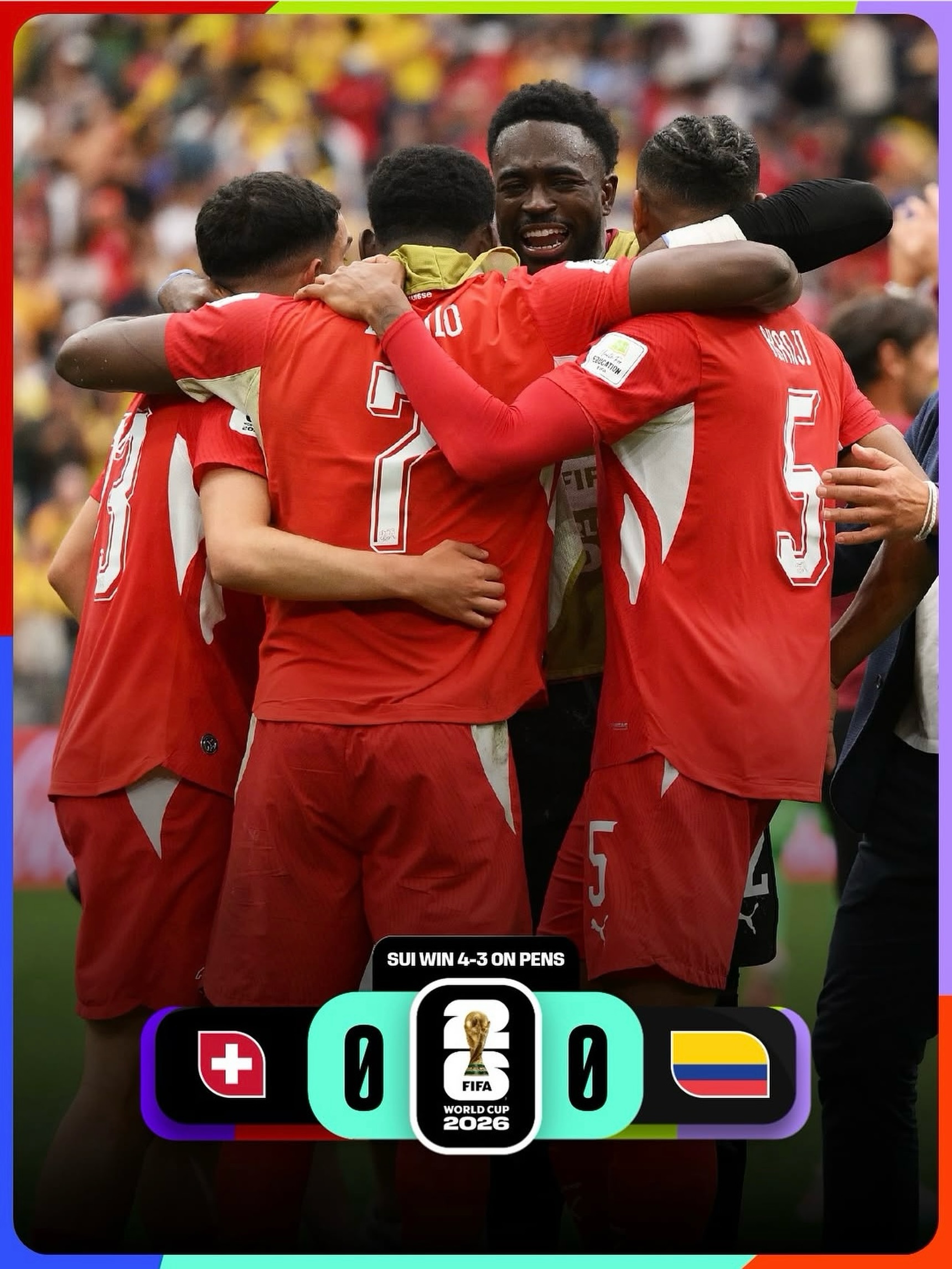 SUIZA termina con el sueño mundialista de Colombia y ya está en cuartos de final 🏆⚽️