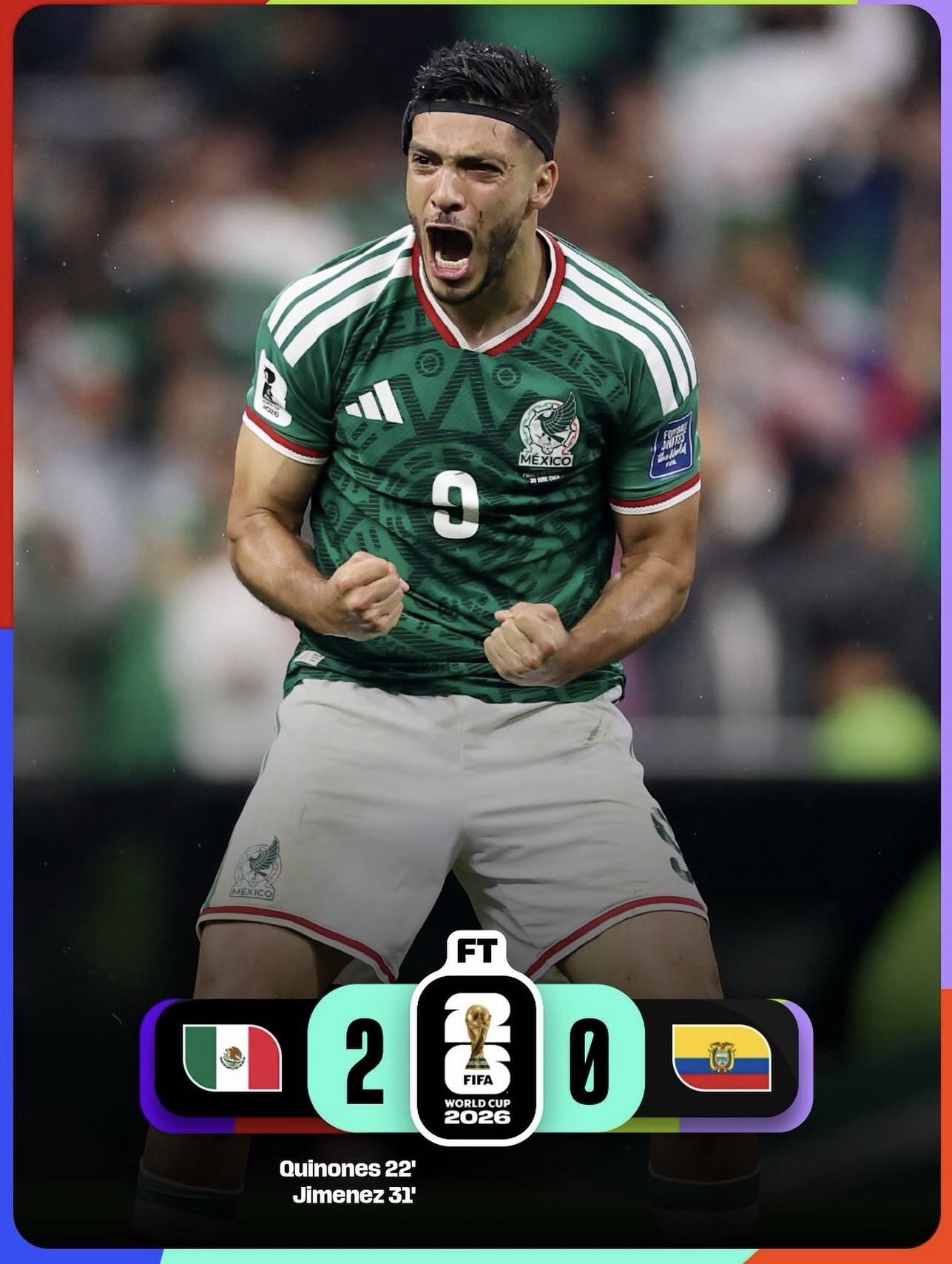 México rompe la barrera y ya está en octavos tras derrotar con autoridad a Ecuador (2-0)