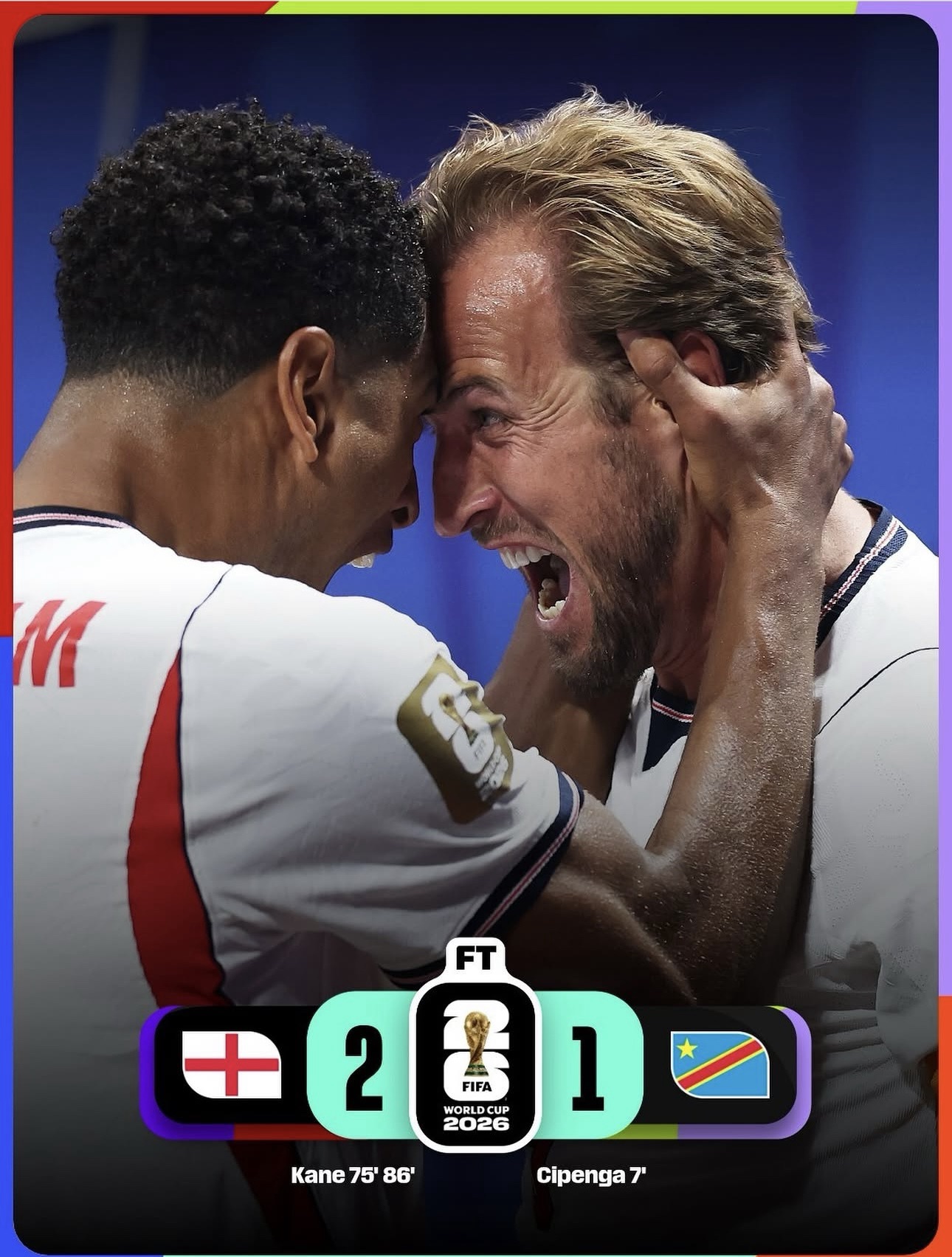 Kane rescata a Inglaterra del abismo y evita el batacazo ante una valiente RD Congo