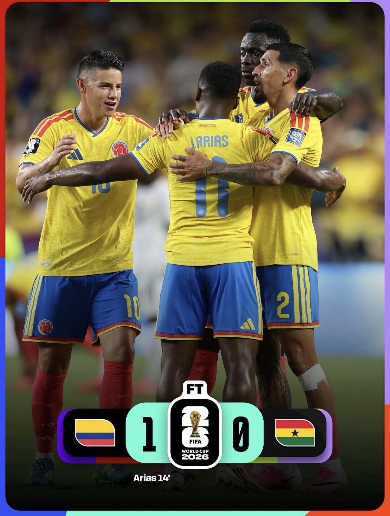 Colombia se impone con oficio a Ghana y sigue soñando en el Mundial (1-0)
