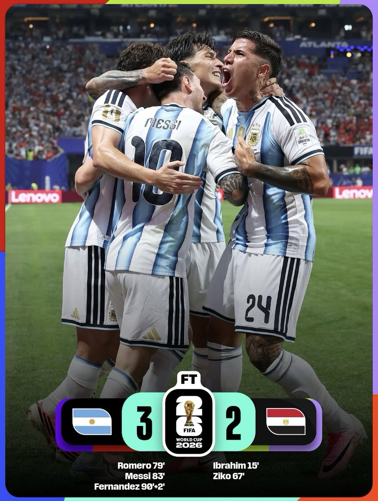 Argentina se aferra al sueño mundialista con una remontada épica ante Egipto