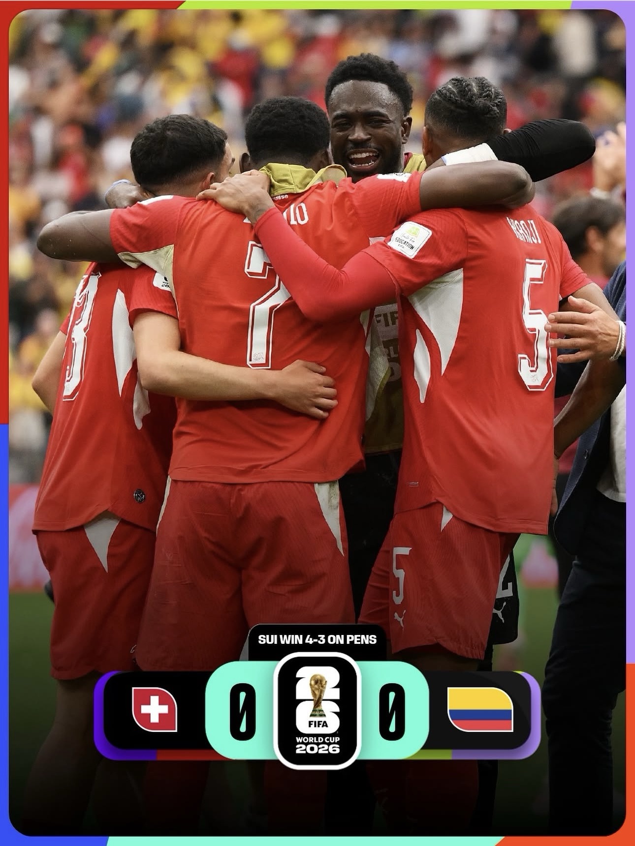 Suiza resiste, sobrevive en los penaltis y rompe el sueño de Colombia