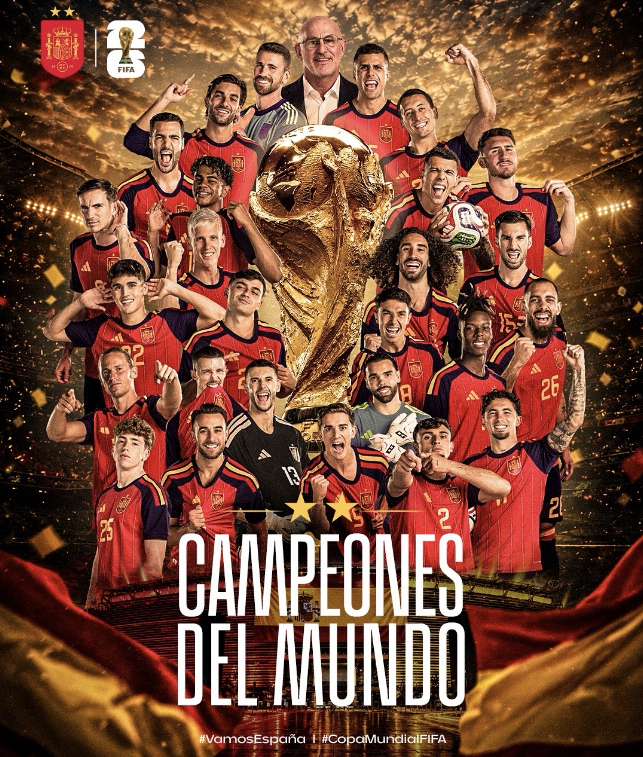La segunda estrella ya luce sobre el escudo de España