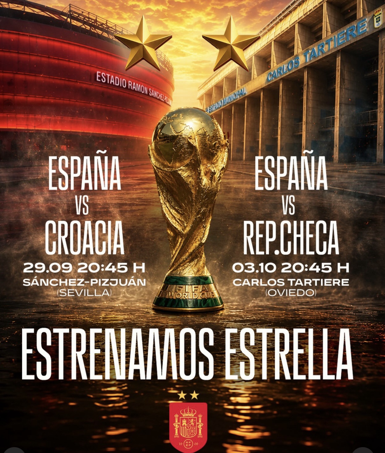 La segunda estrella ya tiene escenario: Sevilla y Oviedo esperan a España